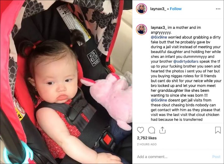 Layna's Instagram post.