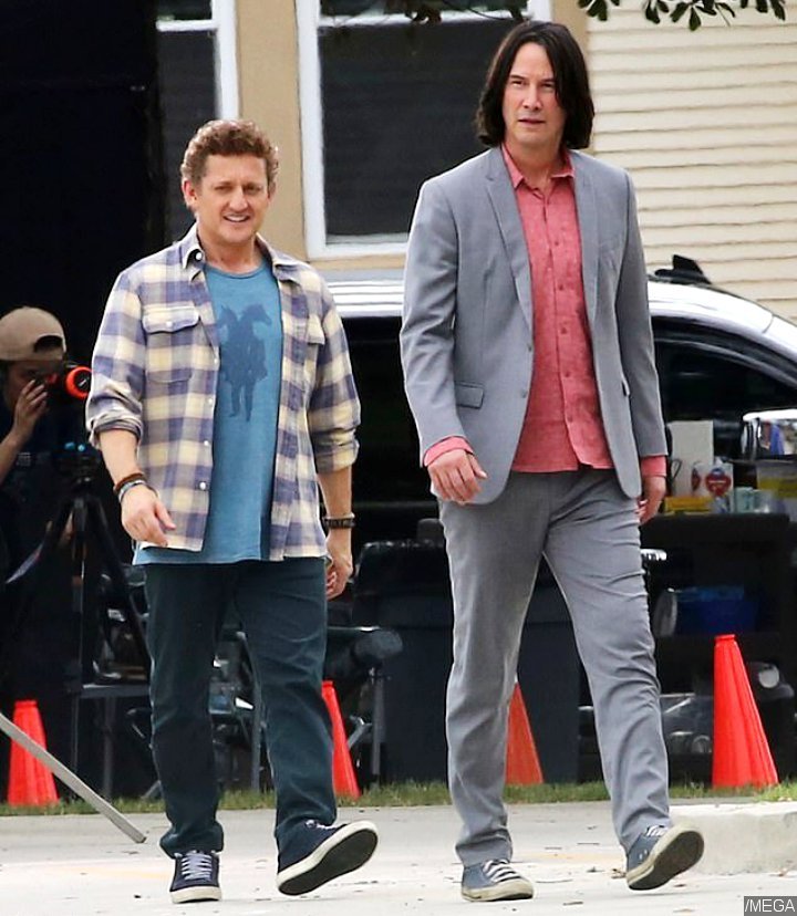 Keanu Reeves and Alex Winter Spotted Filming 'Bill & Ted Face the Music' for the First Time