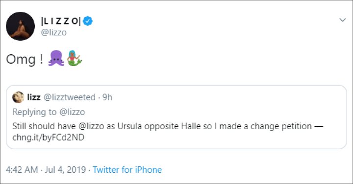 Lizzo's Twitter post.
