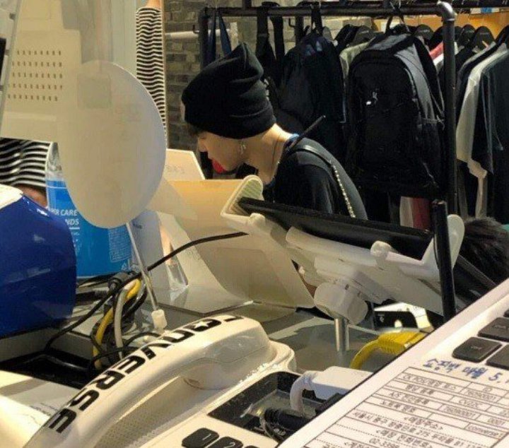 Jimin Caught Shopping and Snacking in Dongdaemun