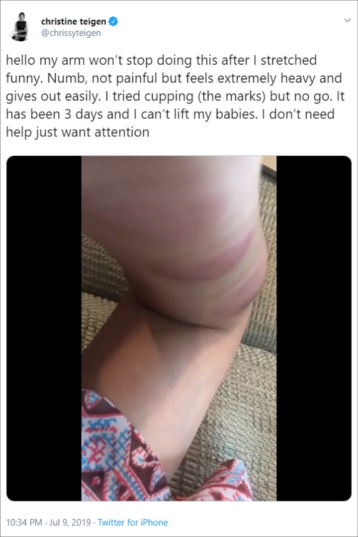 Chrissy Teigen's Twitter post.