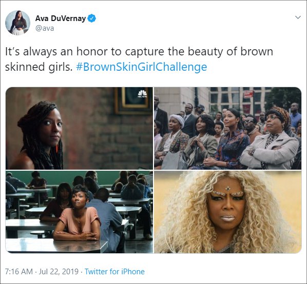 Ava DuVernay Takes Part in #BrownSkinGirlChallenge