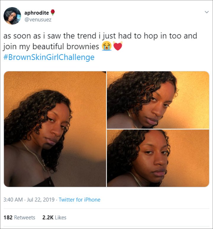 A Fan Takes Part in #BrownSkinGirlChallenge