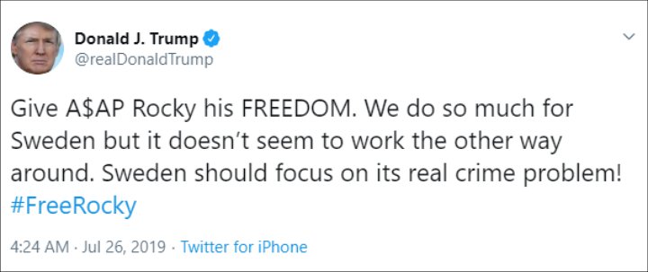 Donald Trump Snaps at Swedish Prime Minister After A$AP Rocky Is Charged With Assault