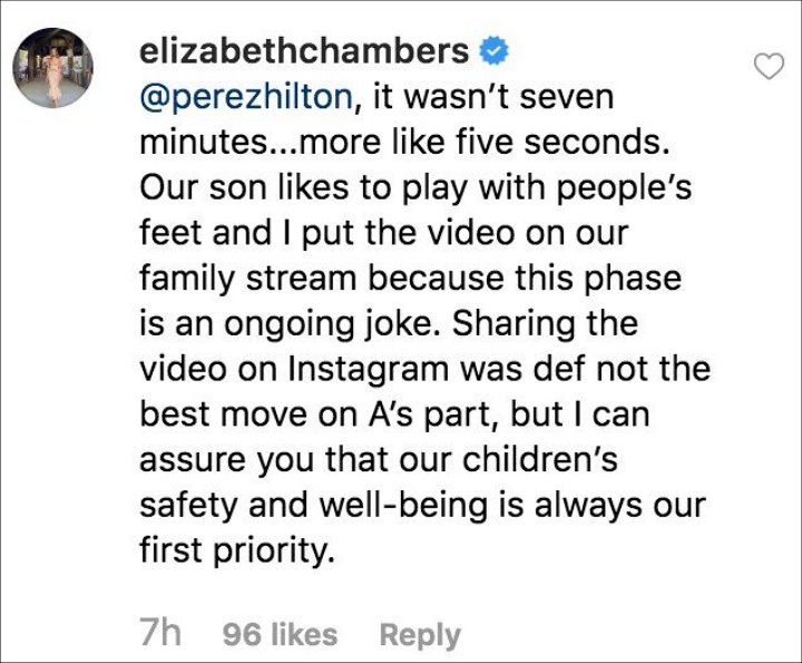 Armie Hammer's Wife Defends Son for Sucking on Actor's Toes