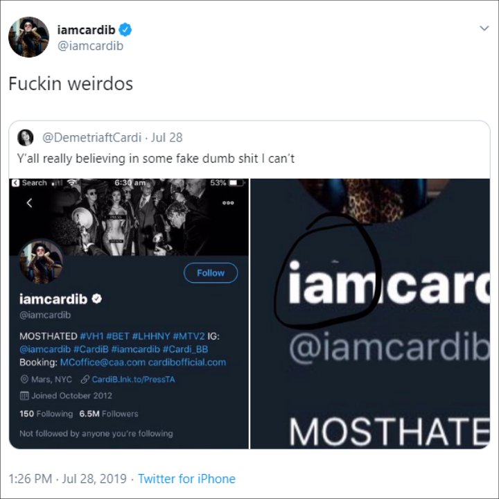 Cardi B Exposes Imposter Stirring Feud With Nicki Minaj and Megan Thee Stallion