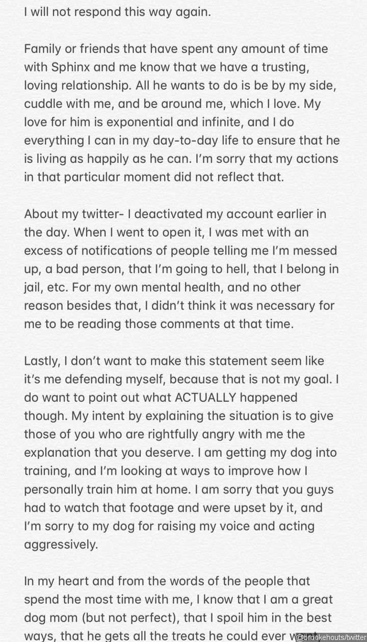 Brooke Houts Apologizes for Slapping Her Dog