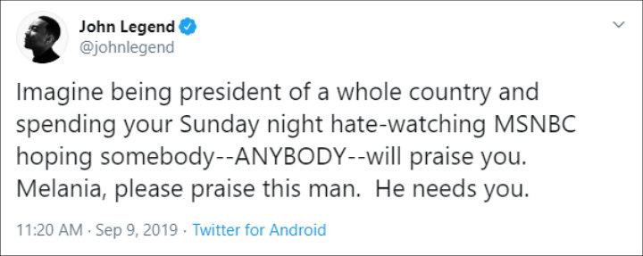 John Legend Responds to Donald Trump's Twitter Rant