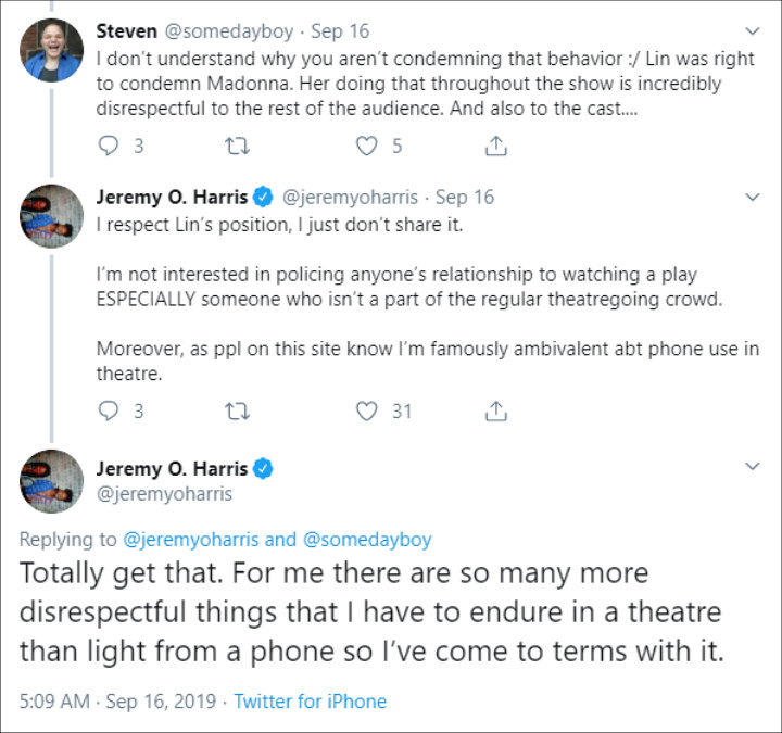 Jeremy O. Harris defends Rihanna's behavior