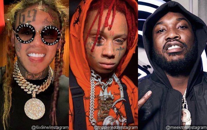 6ix9ine Speaks Against Nine Trey Bloods and Trippie Redd in Trial, Meek Mill Blasts Him