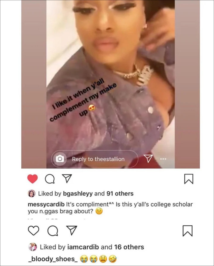 Cardi B Disses Megan Thee Stallion Over Her Claimed College Education