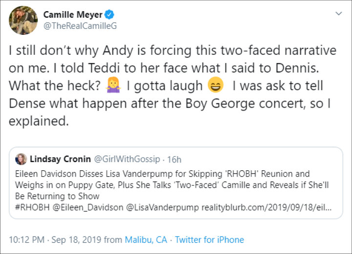 Camille Grammer blasted Andy Cohen on Twitter
