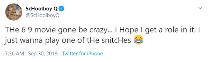 ScHoolboy Q Wants to Star in a 6ix9ine Biopic