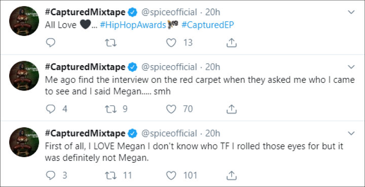 Spice denies shading Megan Thee Stallion at BET Hip Hop Awards