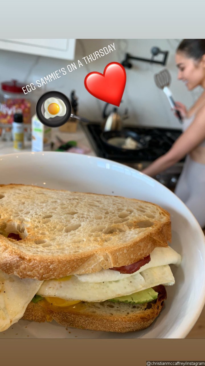Christian McCaffrey's Instagram Stories of Olivia Culpo