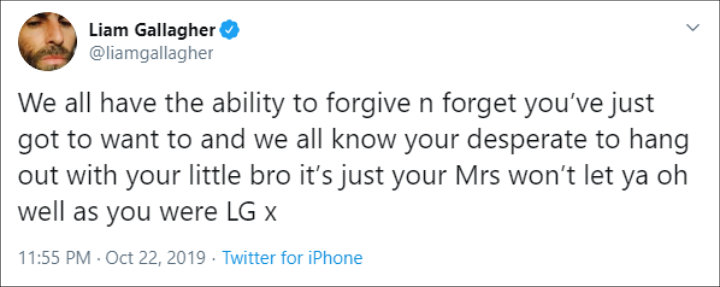 Liam Gallagher Sara MacDonald for Noel Gallagher feud