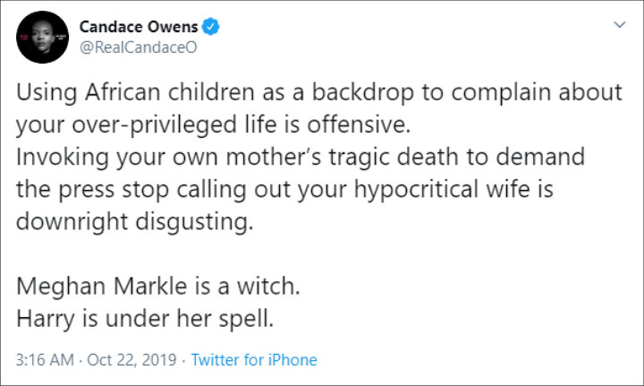 Candace Owens blasts Meghan Markle