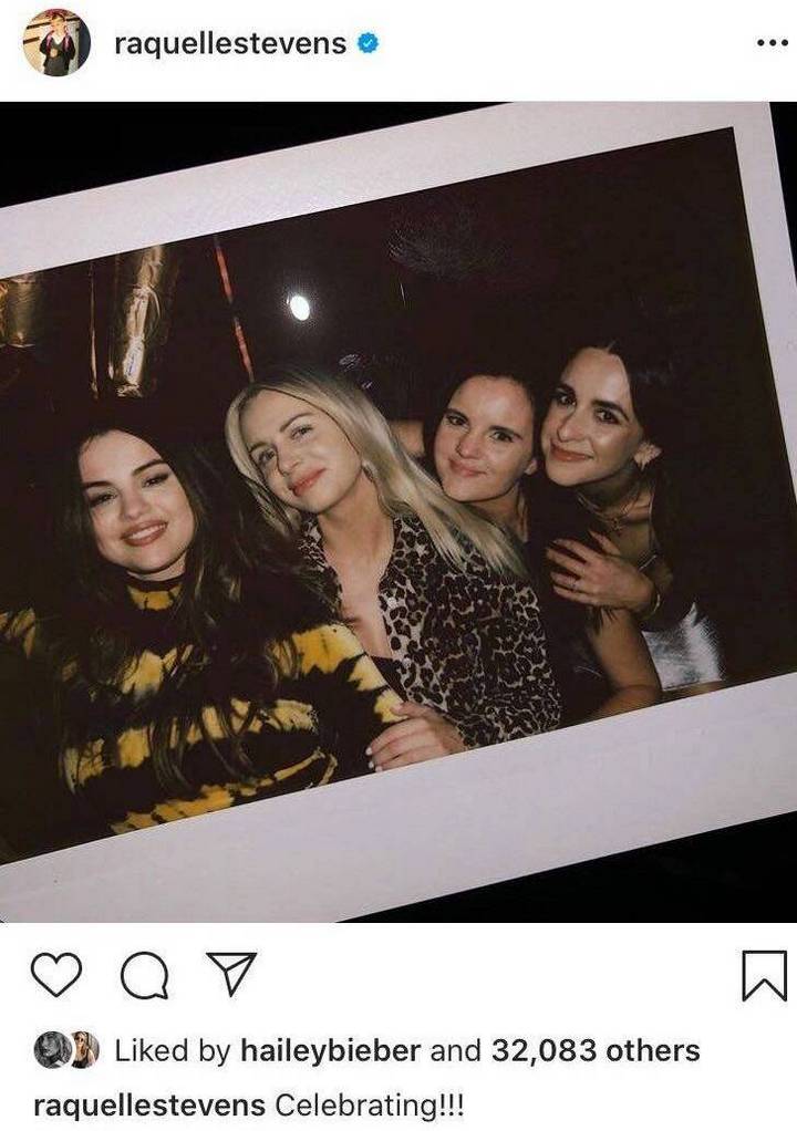 Selena Gomez celebarating with her friends