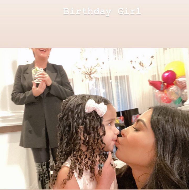 Kim Kardashian kisses baby Dream