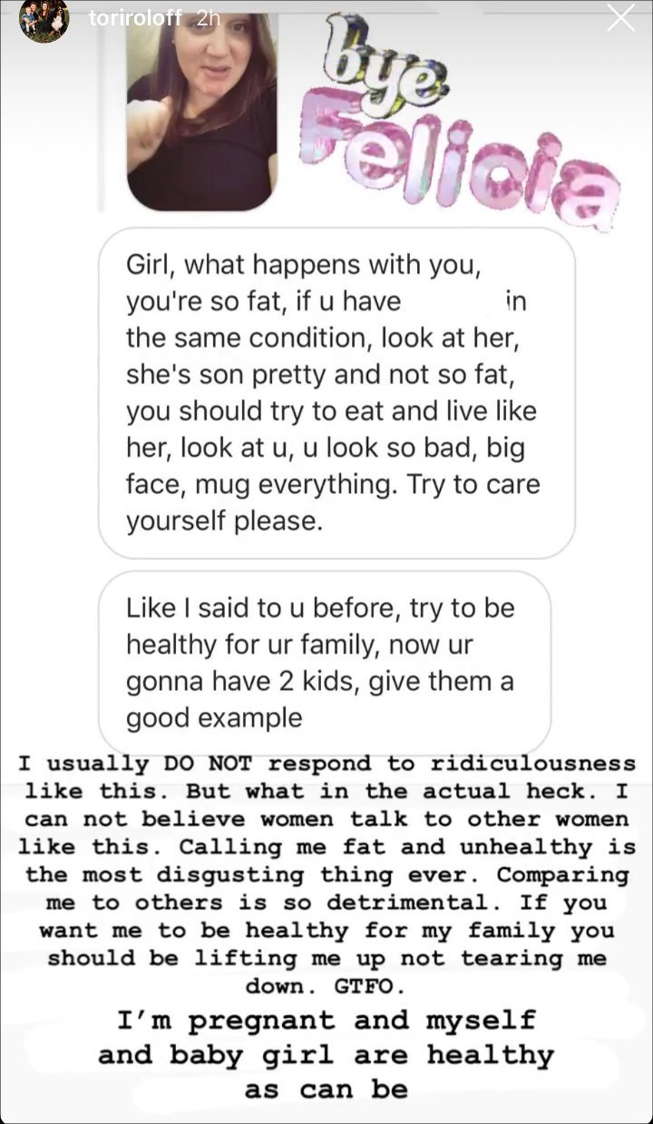 Tori Roloff is fat-shamed