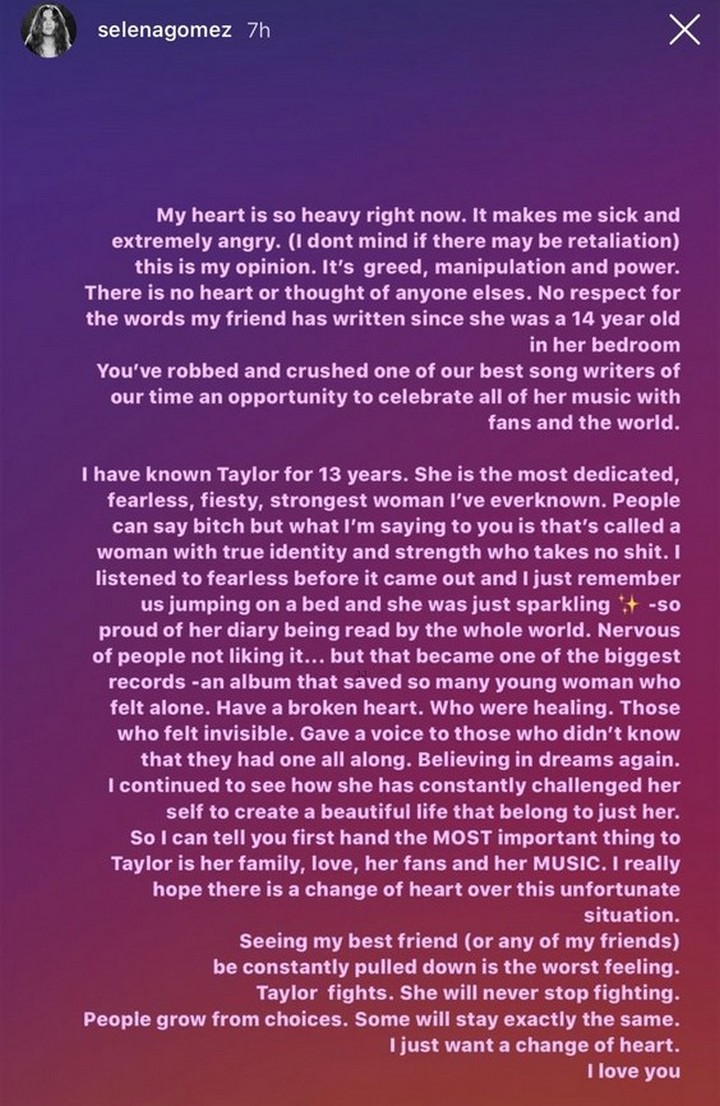 Selena Gomez supports Taylor Swift