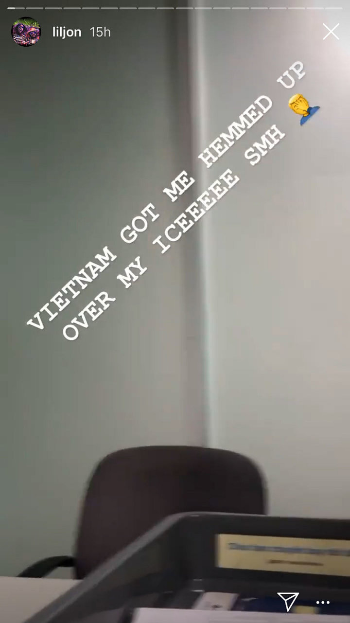 Lil Jon uploads an Instagram story midst incident