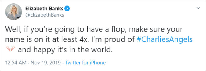 Elizabeth Banks Reacts to 'Charlie's Angels' Box Office Flop