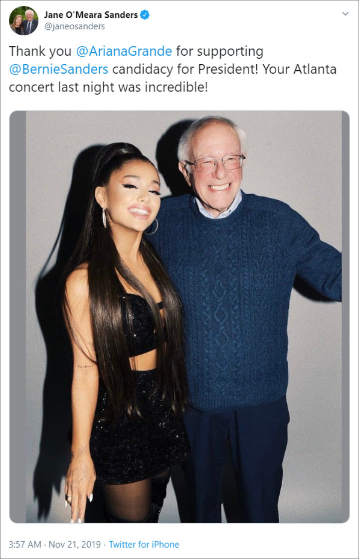 Grande with Sanders.