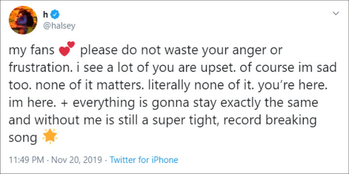 Halsey responded to Grammy snub