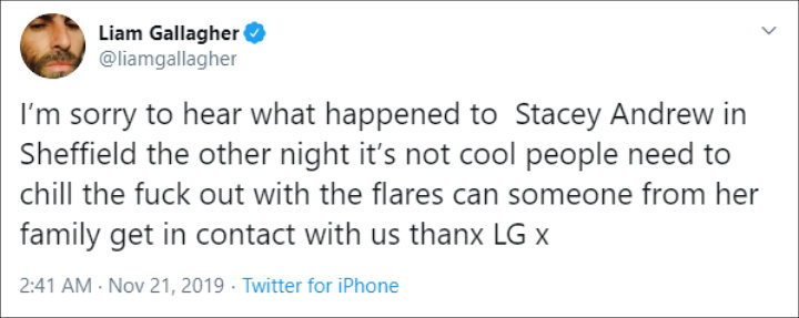 Gallagher took to Twitter to address the concern.