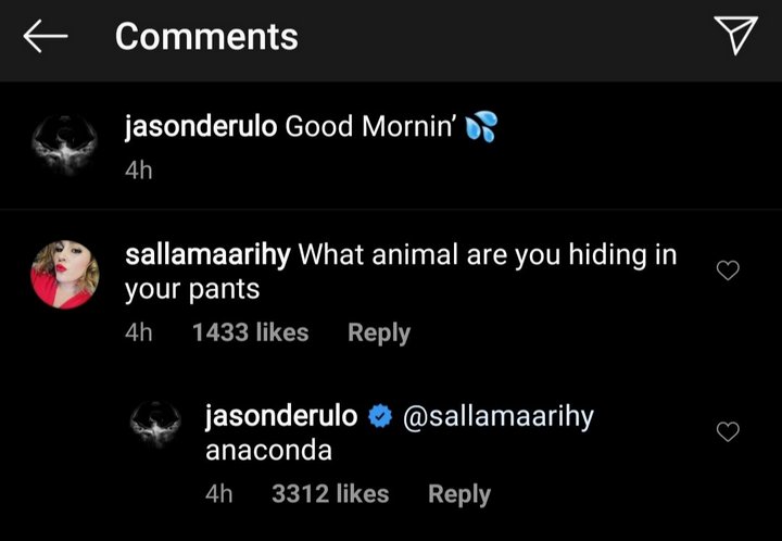 Jason derulo makes anaconda joke