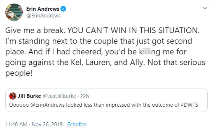 Erin Andrews defended herself amid 'DWTS' controversy
