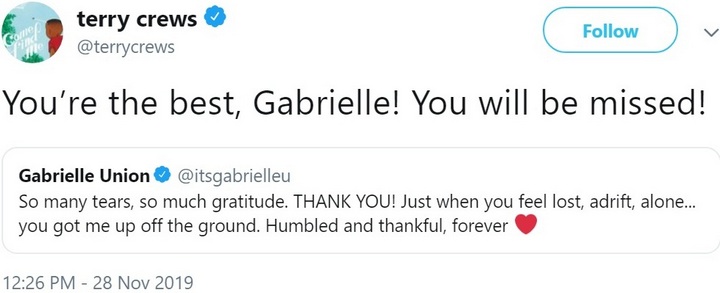 Terry Crews gives lackluster response to Gabrielle Union