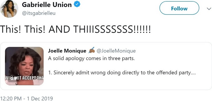 Gabrielle reacts to NBC and Syco's statement