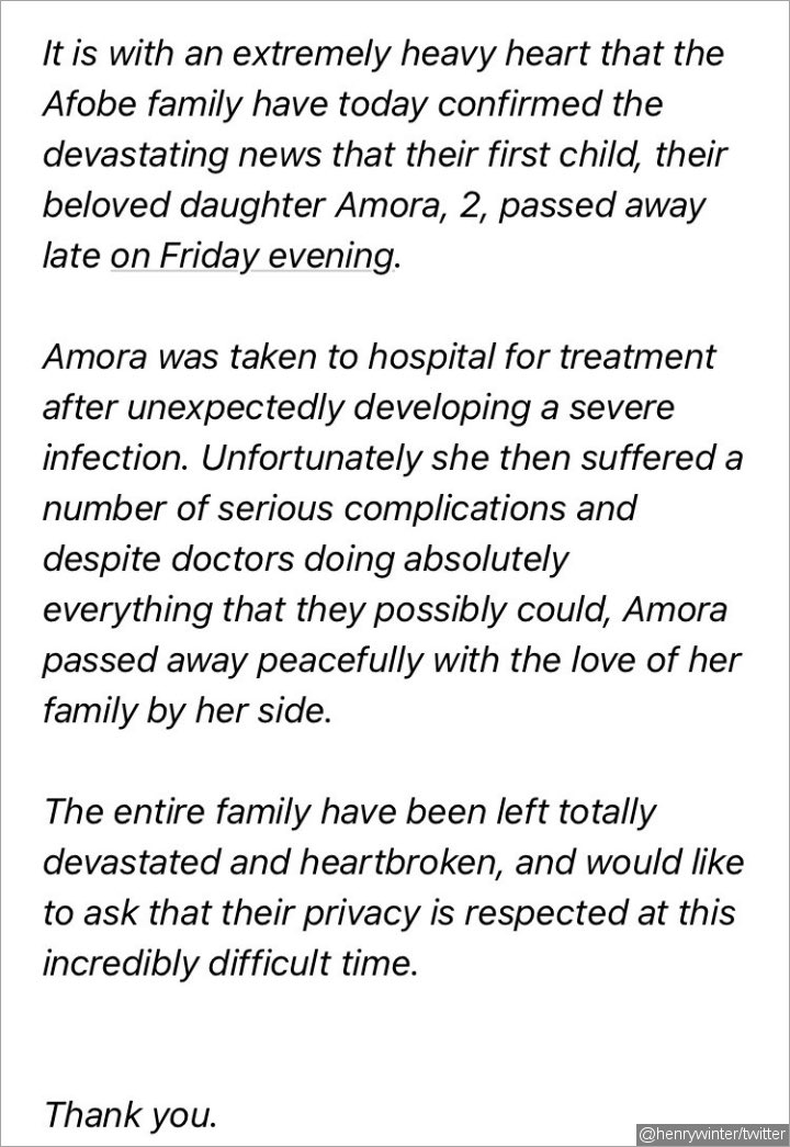 Benik Afobe's statement on Twitter.