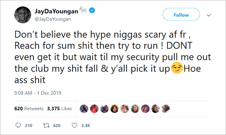 JayDaYoungan responded to chain snatching claims