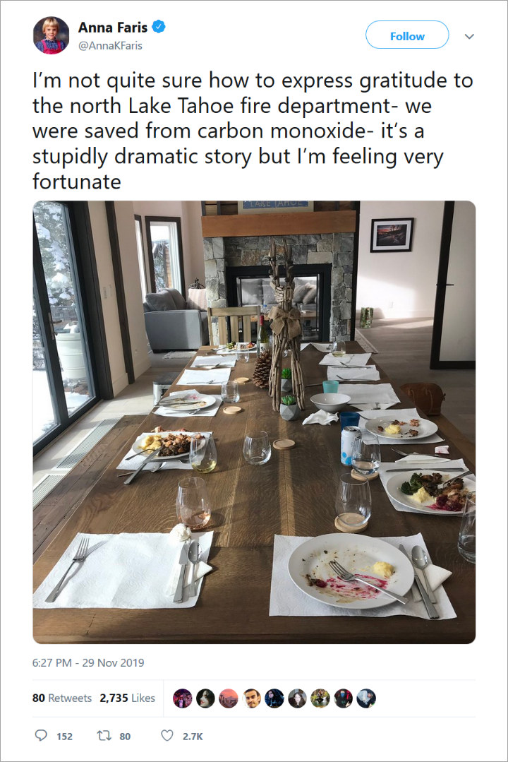 Anna Faris' tweet.