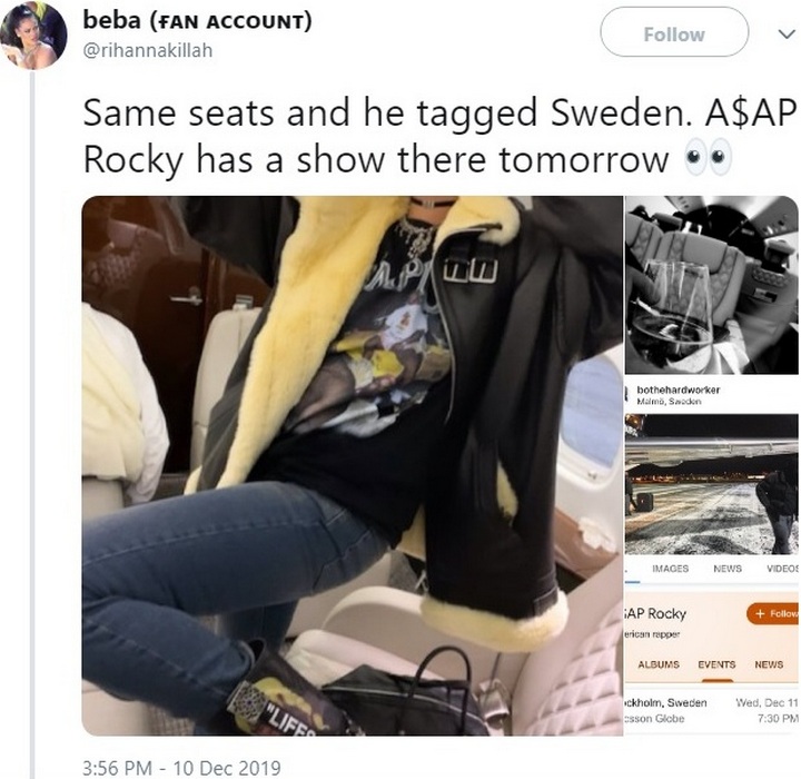 Rihanna reportedly jets off to Sweden