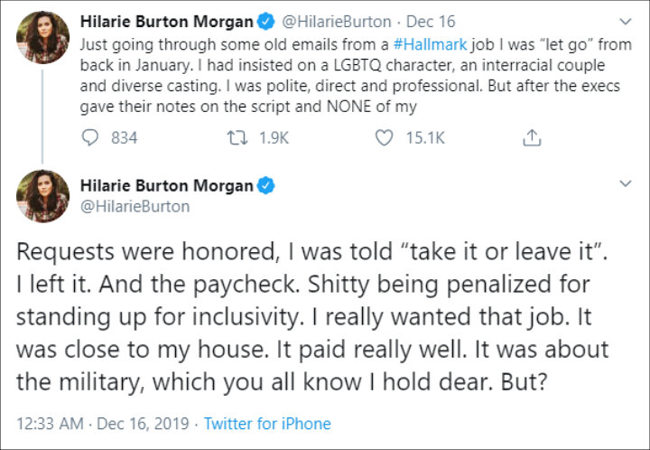 Hilarie Burton on Hallmark firing