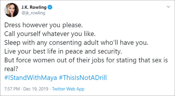 J.K. Rowling transphobic tweets