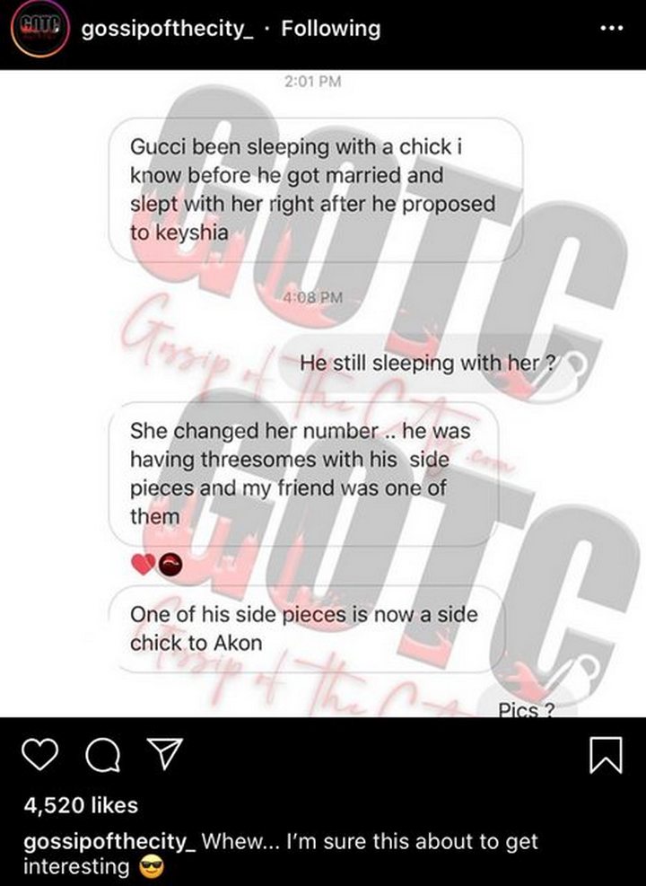 Gucci Mane allegedly has more than one mistress