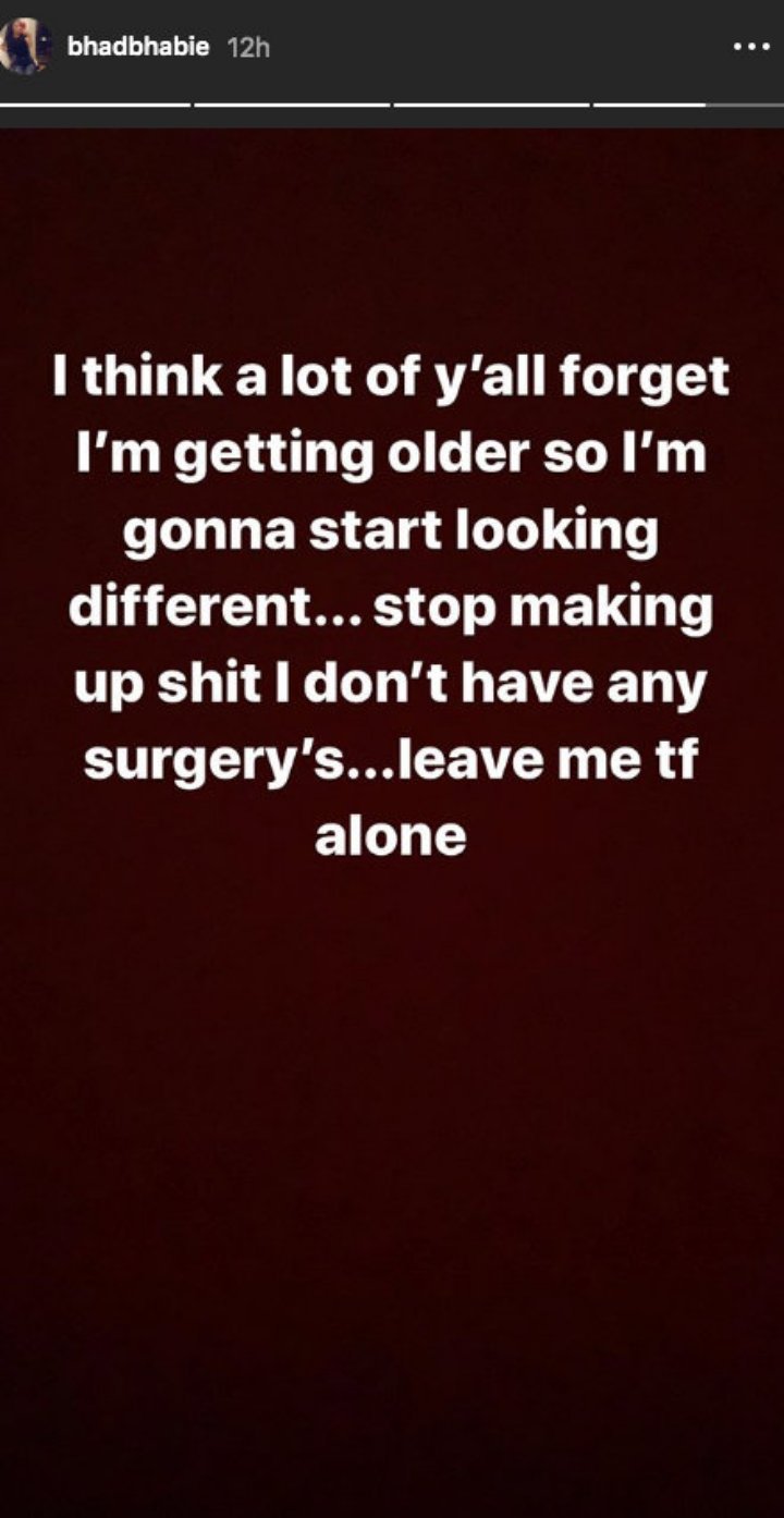 Bhad Bhabie's plastic surgery accusations
