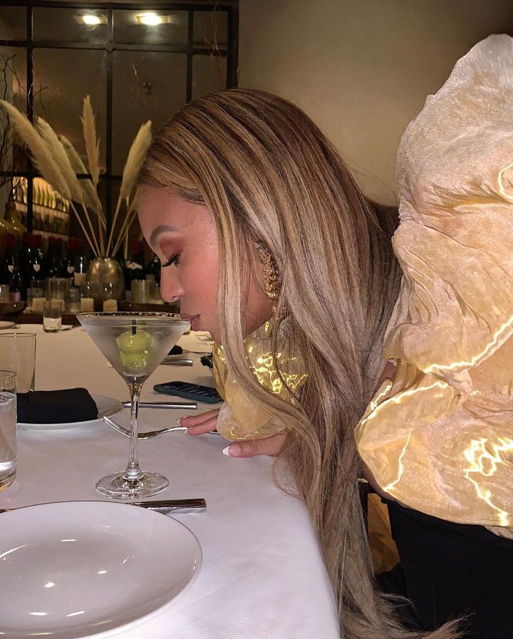 Beyonce sipping martini