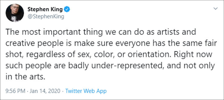 Stephen King Backtracks on Controversial Diversity Comments