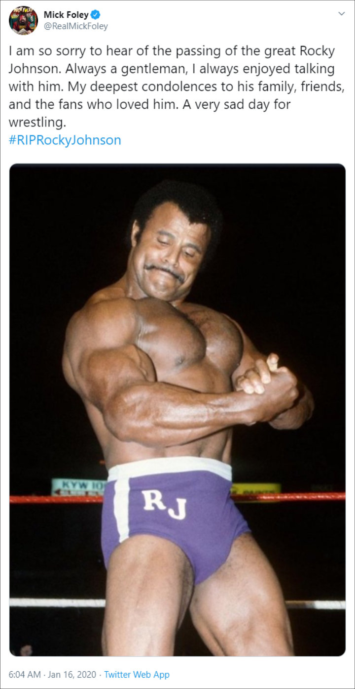 Mick Foley Pays Tribute to Rocky Johnson