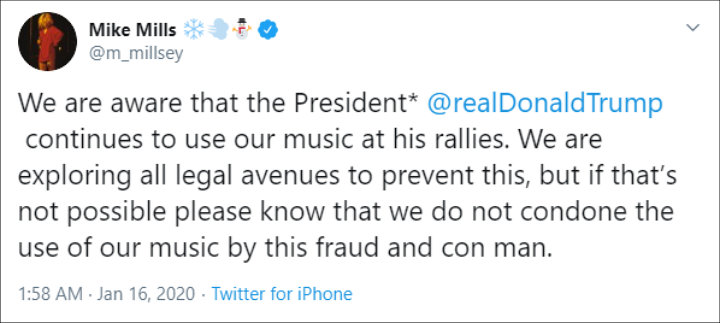R.E.M. Considers Legal Action to Stop Donald Trump From Using Their Songs
