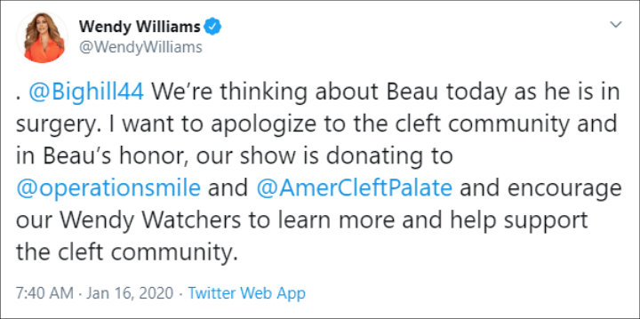 Wendy Williams' public apology