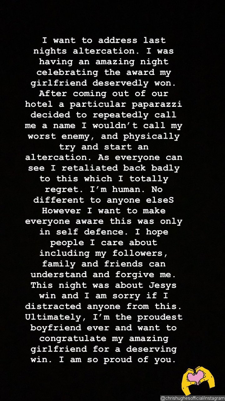 Chris Hughes addresses altercation