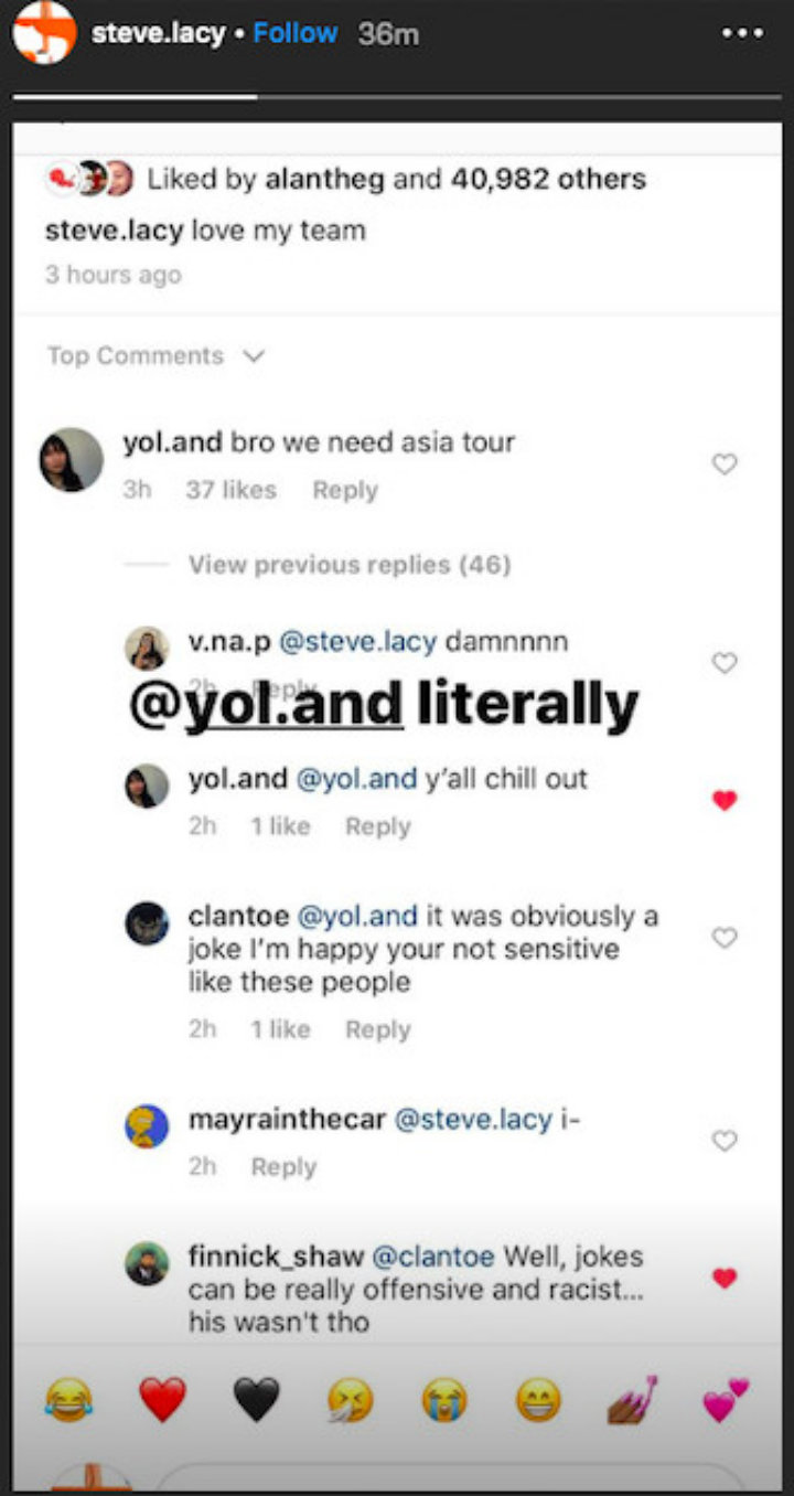 Steve Lacy responded to backlash over corona virus comment