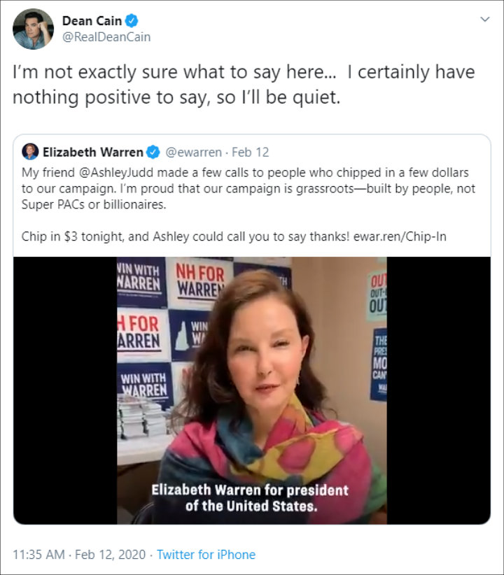 Dean Cain Appears to Mock Ashley Judd's Puffy Face